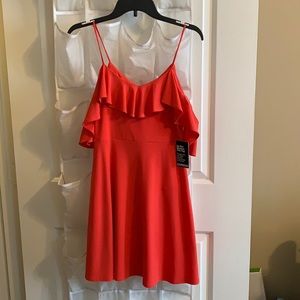 Bright pink NWT Express ruffle dress